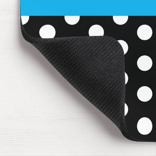 Sky Blue Monogram Schwarz-weiß Polka Dot Mouse Pad Mousepad (Ecke)
