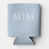 Sky Blue Monogram Script Names Wedding Can Cooler Dosenkühler (Vorderseite)