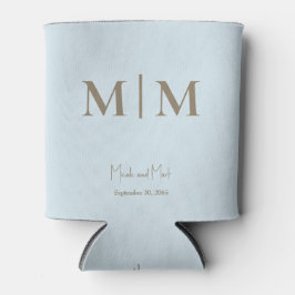 Sky Blue Monogram und Names Wedding Can Cooler Dosenkühler