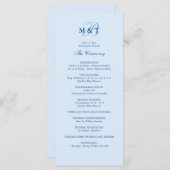 Sky Blue Monogram Wedding Program Programm (Vorne/Hinten)