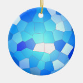 Sky Blue Mosaic Muster Keramik Ornament (Vorne)