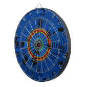 Sky Blue Multicolor Vinyl Disk Texture Muster Dartscheibe (Vorderseite rechts)