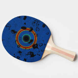 Sky Blue Multicolor Vinyl Disk Texture Muster Tischtennis Schläger