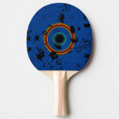 Sky Blue Multicolor Vinyl Disk Texture Muster Tischtennis Schläger (Vorderseite)