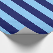 Sky Blue, Navy Blue XL Stripes Pattern V Geschenkpapier (Ecke)