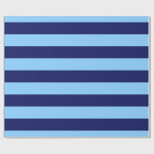 Sky Blue, Navy Blue XL Stripes Pattern V Geschenkpapier (Flach)