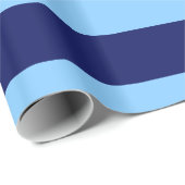 Sky Blue, Navy Blue XL Stripes Pattern V Geschenkpapier (Rolleneckpunkt)