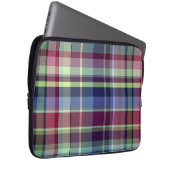Sky Blue Navy Burgundy Pistach Preppy Madras Karie Laptopschutzhülle (Vorne Rechts)