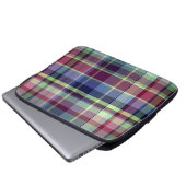 Sky Blue Navy Burgundy Pistach Preppy Madras Karie Laptopschutzhülle (Vorne Knopf)