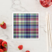 Sky Blue Navy Burgundy Pistach Preppy Madras Karie Serviette (Beispiel)