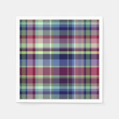 Sky Blue Navy Burgundy Pistach Preppy Madras Karie Serviette (Vorderseite)