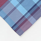 Sky Blue Navy Burgundy Preppy Madras Fleecedecke (Ecke)