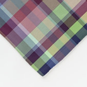 Sky Blue Navy Burgundy Wht Preppy Madras Monogram Fleecedecke (Ecke)