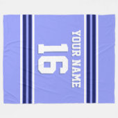 Sky Blue Navy White Team Jersey Sports Jersey Fleecedecke (Vorderseite (Horizontal))