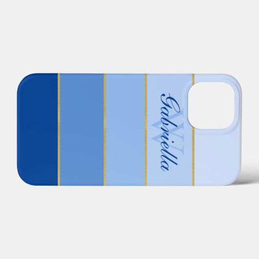 Sky Blue Ombre Color Blocks Personalisierter Case  (Rückseite (Horizontal))