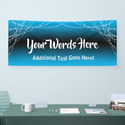 Sky Blue Ombre Light Strings Ihren eigenen Text hi Banner (Messe)