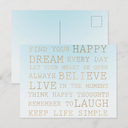 Sky Blue Ombre Postkarte (Vorne/Hinten)