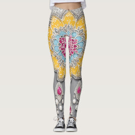 Sky Blue on Gray AI art Leggings