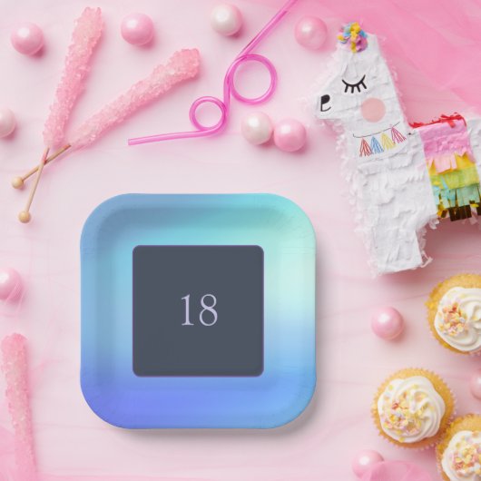 Sky Blue Paper Plate Pappteller (Party)