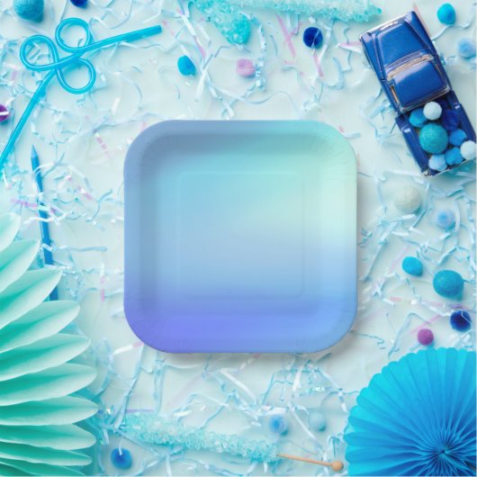 Sky Blue Paper Plate Pappteller (Party)