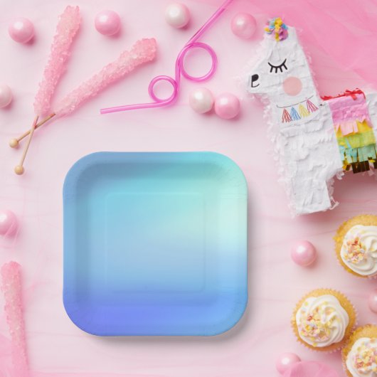 Sky Blue Paper Plate Pappteller (Party)