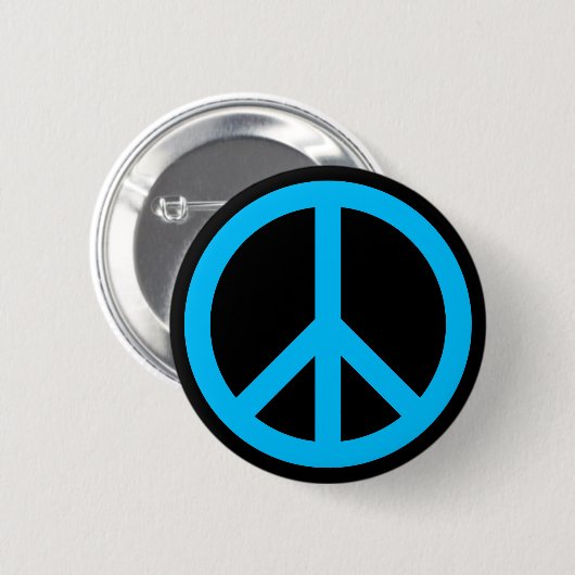 Sky Blue Peace Symbol Button (Vorne & Hinten)