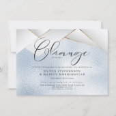 Sky Blue Pearl Facets verschoben Hochzeit Einladung (Vorderseite)