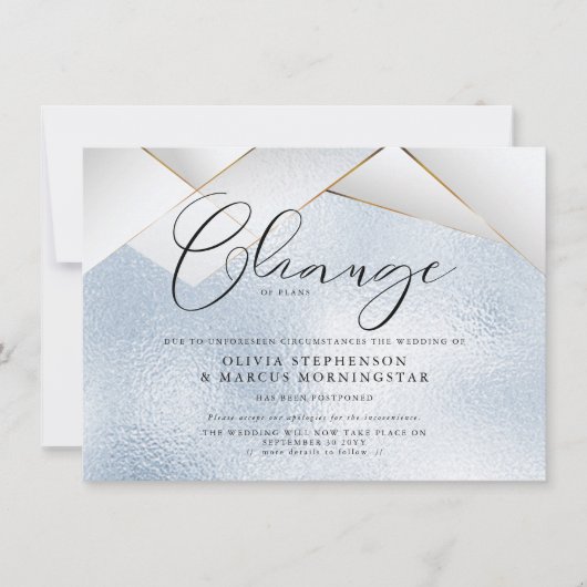 Sky Blue Pearl Facets verschoben Hochzeit Einladung (Vorderseite)