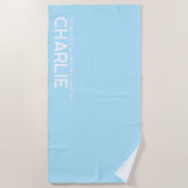 Sky Blue Personalisiert Slogan Strandtuch (Vorderseite)