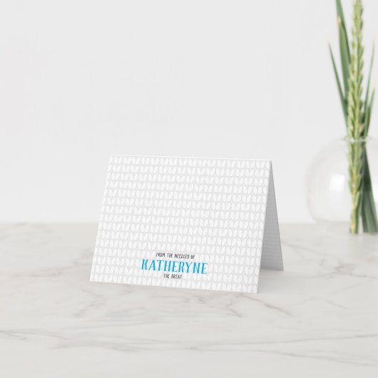 Sky Blue Personalisiert Strick Stitch Mitteilungsk (Vorderseite)