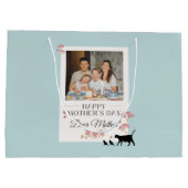 Sky Blue Personalisiertes Foto und Muttertag Große Geschenktüte (Rückseite)
