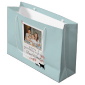 Sky Blue Personalisiertes Foto und Muttertag Große Geschenktüte (Vorderseite Schrägansicht)