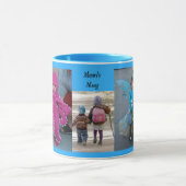 Sky Blue Personalize 3 FOTO TEMPLATE Geschenk Kaff Tasse (Zentrum)