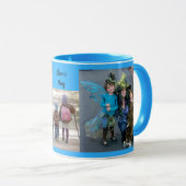 Sky Blue Personalize 3 FOTO TEMPLATE Geschenk Kaff Tasse (VorderseiteRechts)
