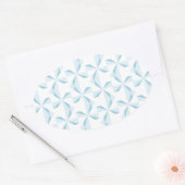 Sky Blue Pinwheels Ovaler Aufkleber (Umschlag)