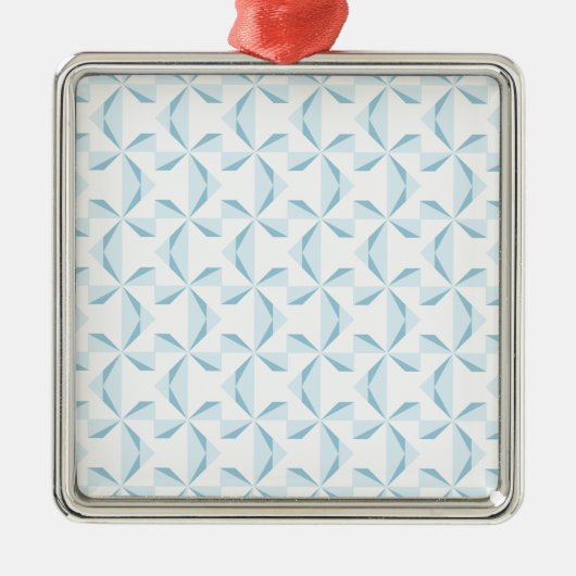 Sky Blue Pinwheels Silbernes Ornament (Vorne)