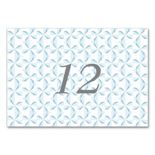 Sky Blue Pinwheels Tischnummer (Vorderseite)