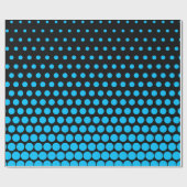 Sky Blue Polka Dot Modern Black Geschenkpapier (Flach)