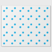 Sky Blue Polka Dot White Custom Color Holiday 2023 Geschenkpapier (Flach)