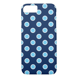 Sky Blue Polka Dots auf Dark Blue iPhone 8/7 Fall Case-Mate iPhone Hülle