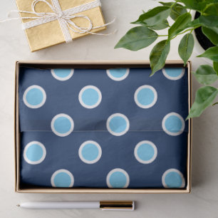 Sky Blue Polka Dots on Navy Tissue Seidenpapier