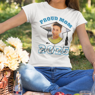 Sky Blue Proud Mama eines Graduate Fotos T-Shirt