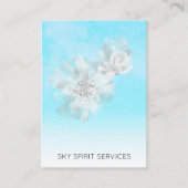 *~* Sky Blue QR Blume Glitzer Shimmer Visitenkarte (Vorderseite)