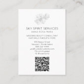 *~* Sky Blue QR Blume Glitzer Shimmer Visitenkarte (Rückseite)