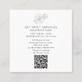 *~* Sky Blue QR Wolken Blume Glitzer Shimmer Quadratische Visitenkarte (Rückseite)