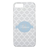 Sky Blue Quatrefoil Personalisiert Case-Mate iPhone Hülle (Rückseite)