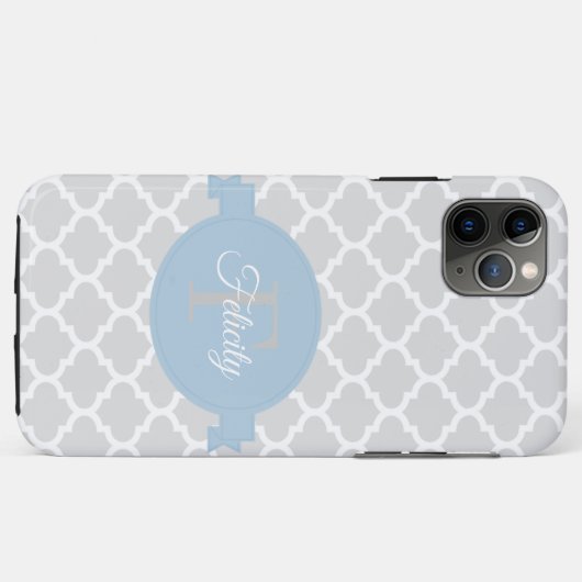 Sky Blue Quatrefoil Personalisiert Case-Mate iPhone Hülle (Rückseite (Horizontal))