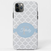 Sky Blue Quatrefoil Personalisiert Case-Mate iPhone Hülle (Rückseite)