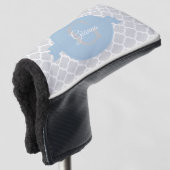 Sky Blue Quatrefoil Personalisierter Golf Head Cov Golf Headcover (3/4 Vorderseite)