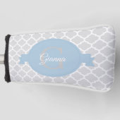 Sky Blue Quatrefoil Personalisierter Golf Head Cov Golf Headcover (Vorderseite)